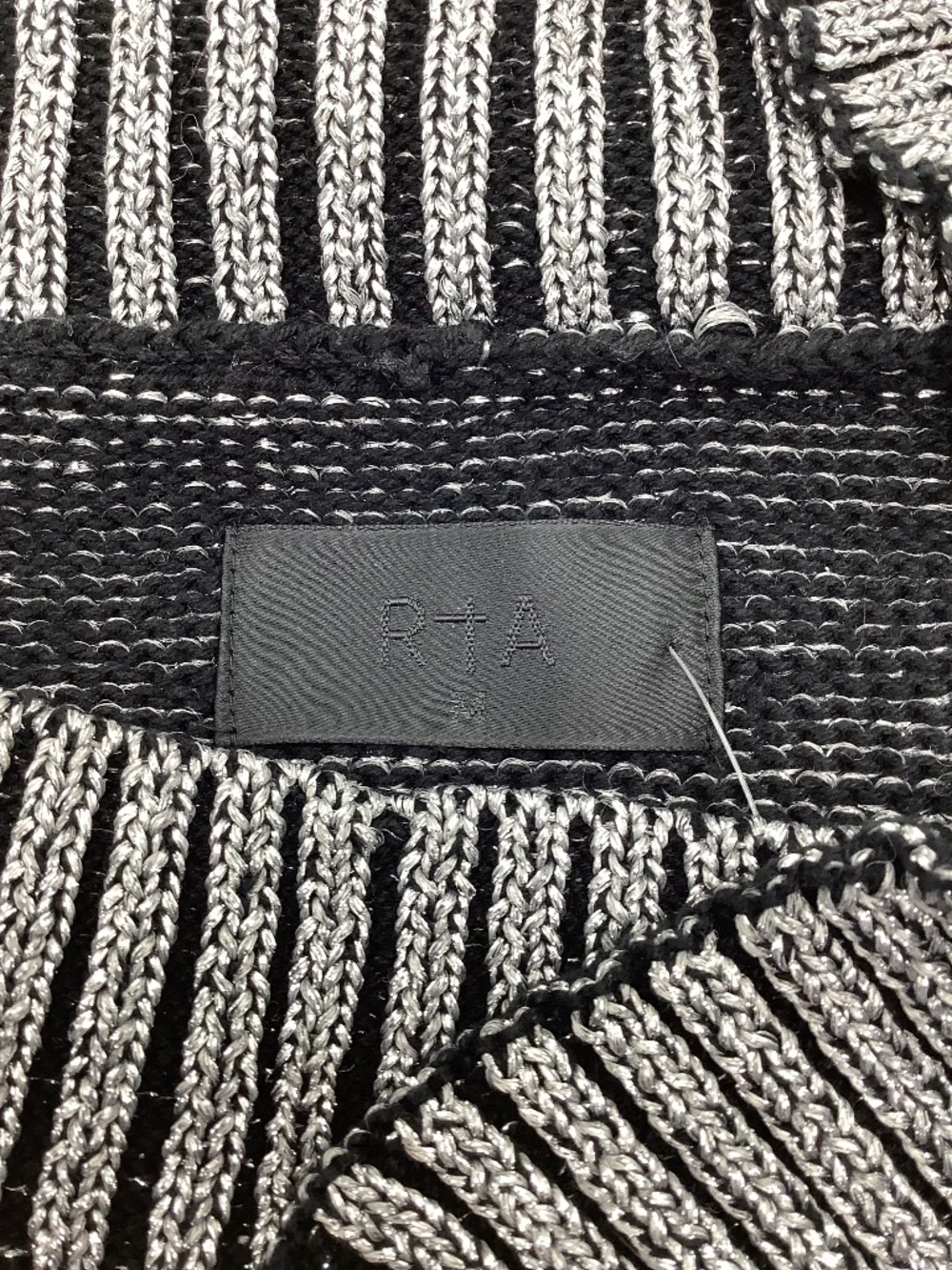 RTA Top Asymmetrical Metallic Sweater Silver Size: M